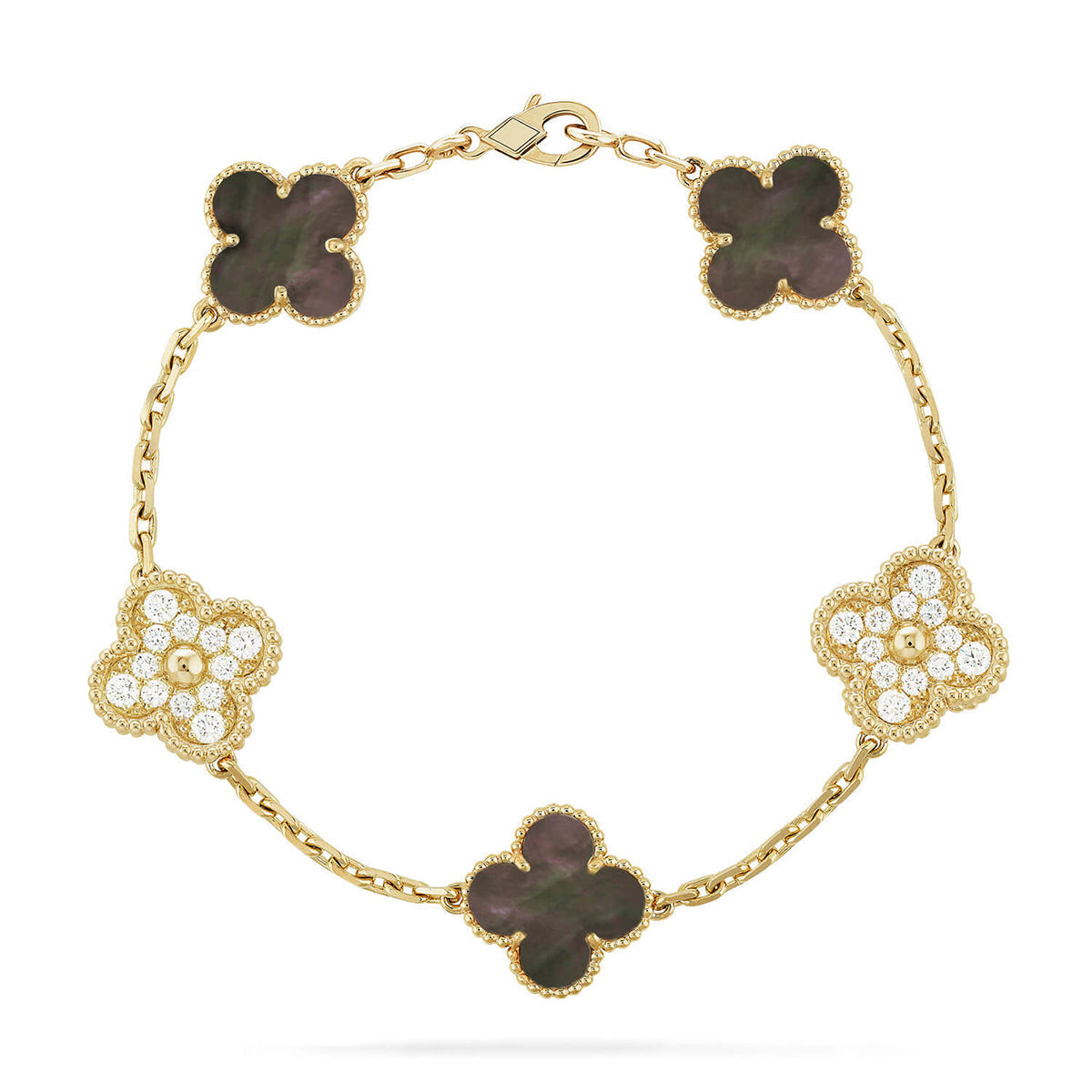[⭐Sparkve] CLOVER 5 MOTIF GRAY MOP BRACELET COLLECTION