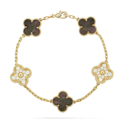 [⭐Sparkve] CLOVER 5 MOTIF GRAY MOP BRACELET COLLECTION
