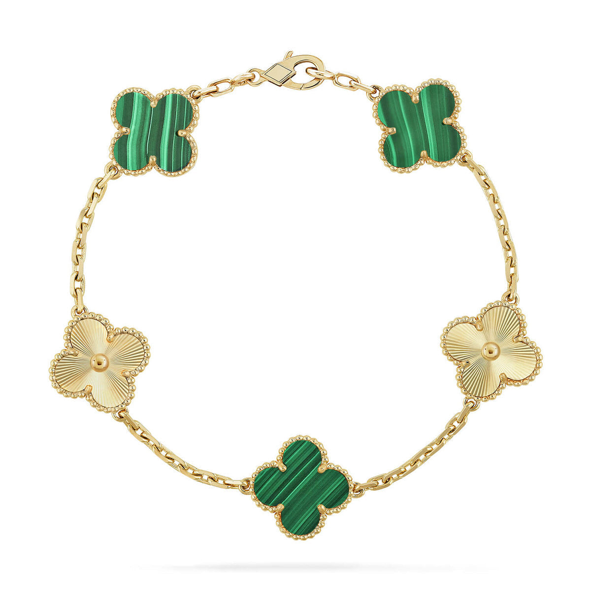 [⭐Sparkve] CLOVER 5 MOTIF MALACHITE BRACELET COLLECTION