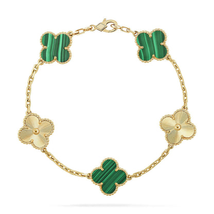 [⭐Sparkve] CLOVER 5 MOTIF MALACHITE BRACELET COLLECTION