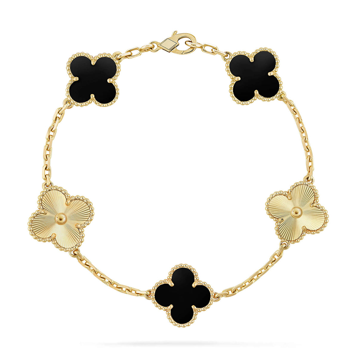 [⭐Sparkve] CLOVER 5 MOTIF ONYXS BRACELET COLLECTION