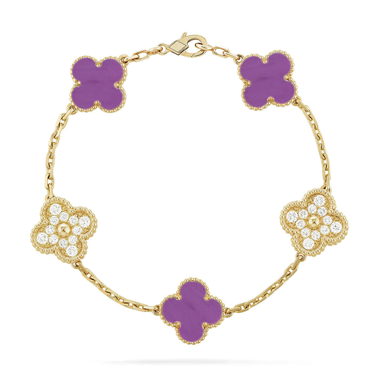 [⭐Sparkve] CLOVER 5 MOTIF VIOLET BRACELET COLLECTION