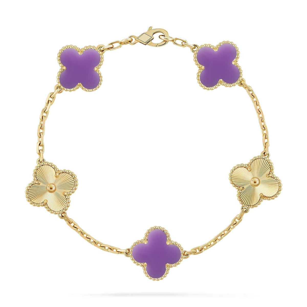[⭐Sparkve]CLOVER 5 MOTIF LIGHT PURPLE BRACELET COLLECTION