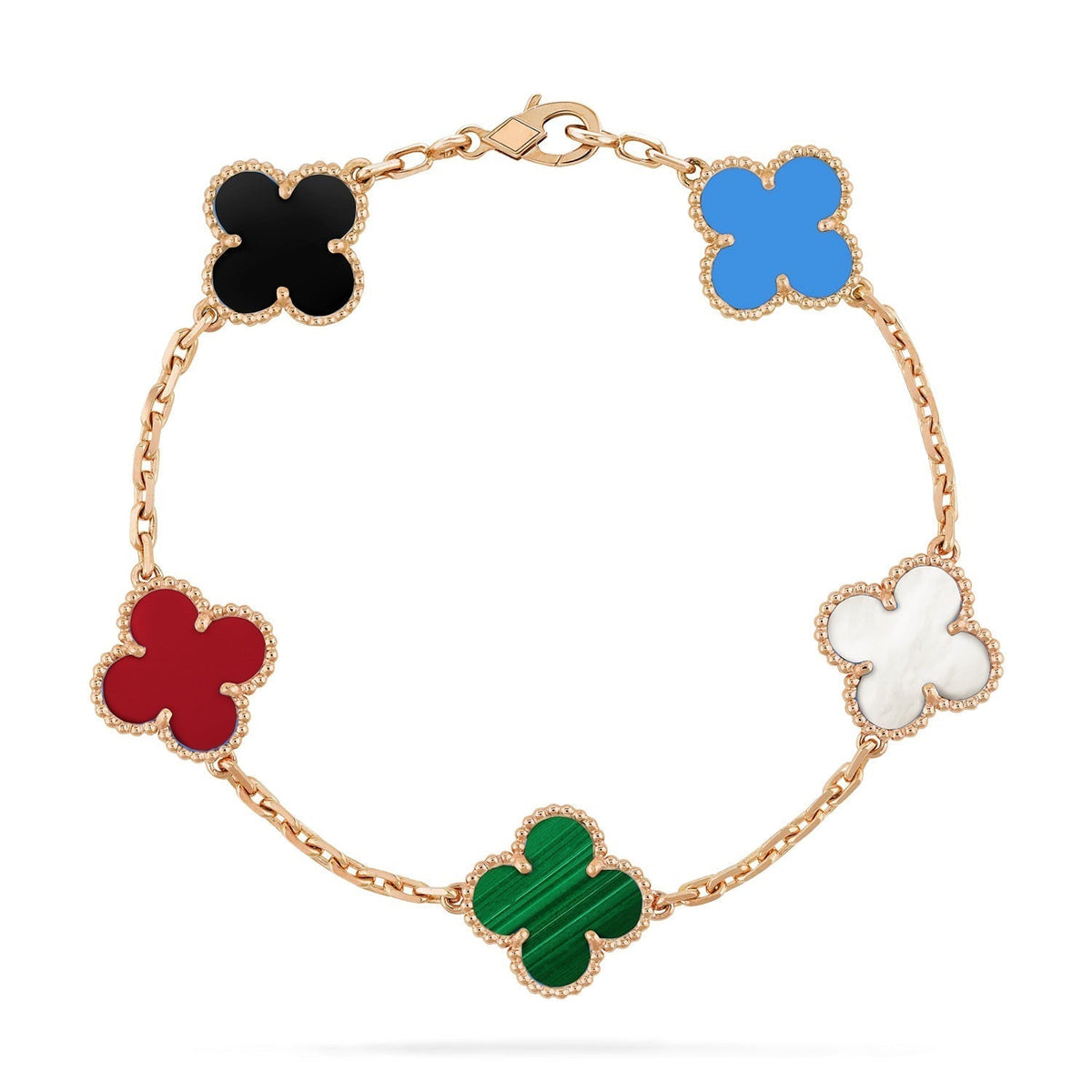 [⭐Sparkve]CLOVER 5 MOTIFS MULTICOLOR BRACELET