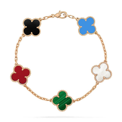 [⭐Sparkve]CLOVER 5 MOTIFS MULTICOLOR BRACELET