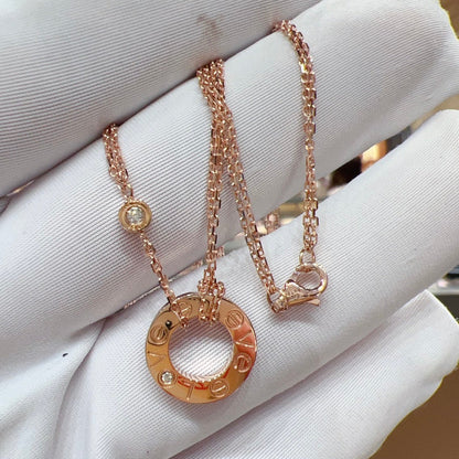 [⭐Sparkve]LOVE NECKLACE 16MM 2 DIAMONDS