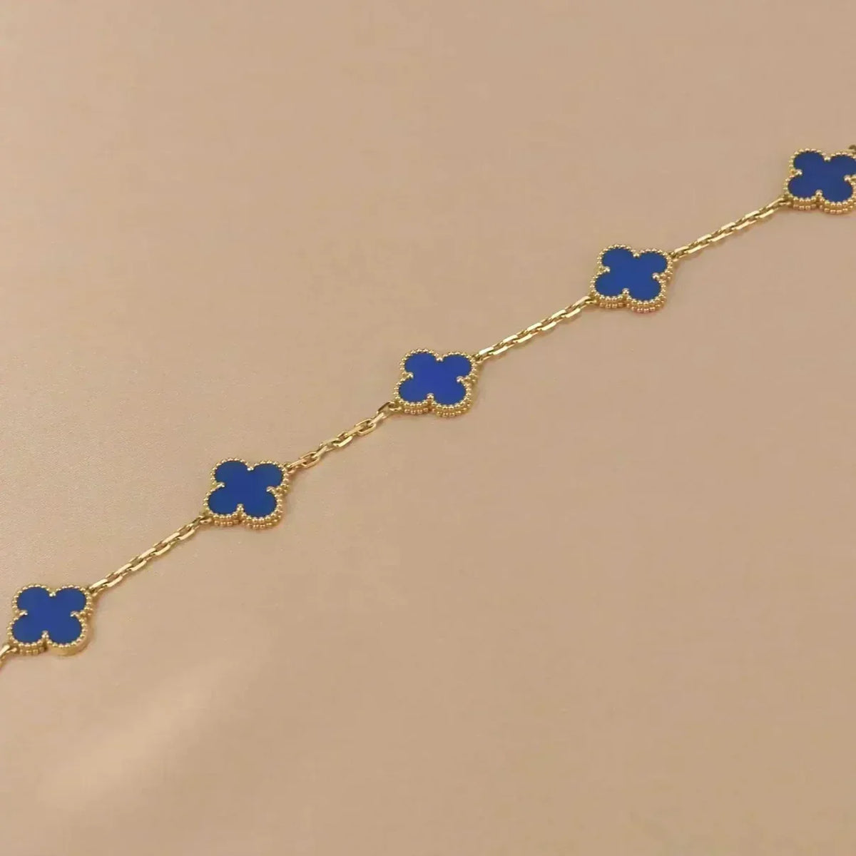 [⭐Sparkve] CLOVER 5 MOTIF BLUE AGATE BRACELET COLLECTION