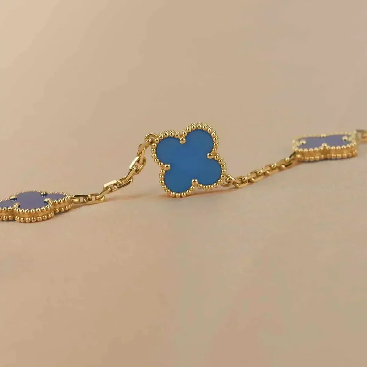 [⭐Sparkve] CLOVER 5 MOTIF BLUE AGATE BRACELET COLLECTION