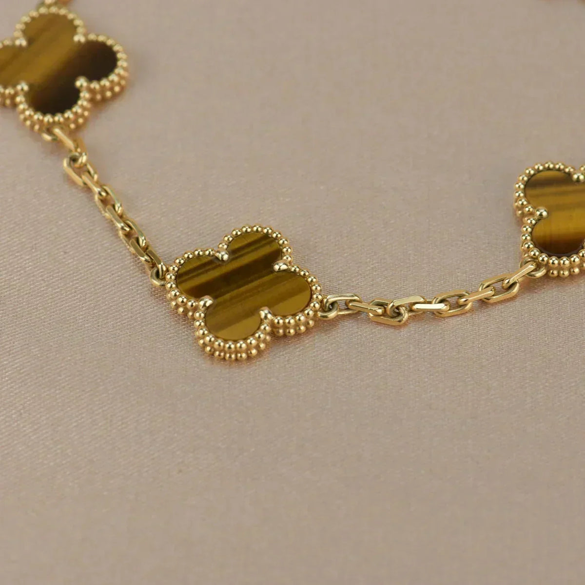 [⭐Sparkve] CLOVER 5 MOTIFS TIGER EYE BRACELET COLLECTION