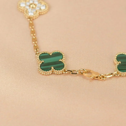 [⭐Sparkve] CLOVER 5 MOTIF MALACHITE BRACELET COLLECTION