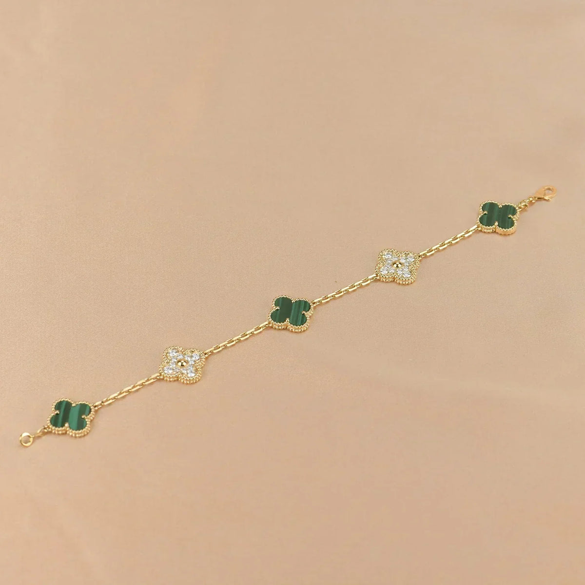 [⭐Sparkve] CLOVER 5 MOTIF MALACHITE BRACELET COLLECTION