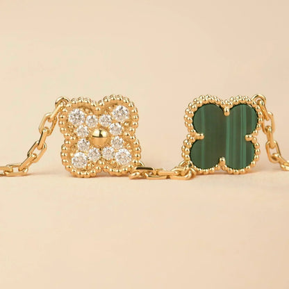 [⭐Sparkve] CLOVER 5 MOTIF MALACHITE BRACELET COLLECTION