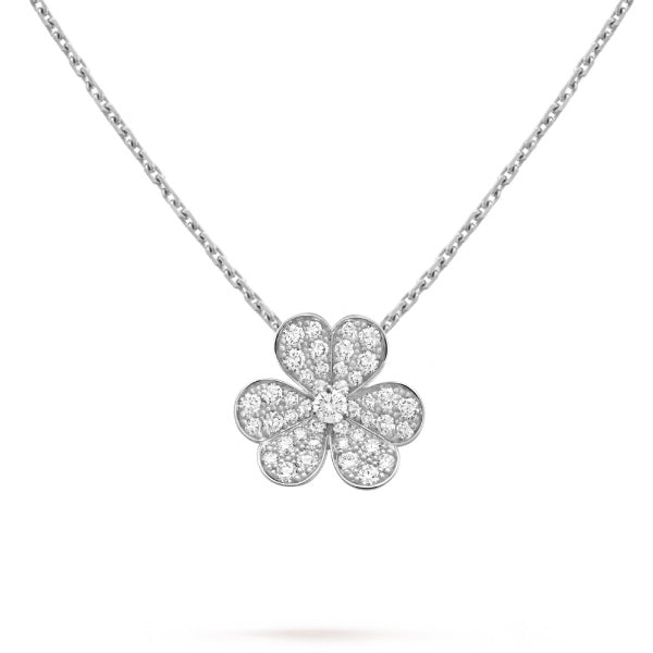 [⭐Sparkve]CLOVER DIAMOND NECKLACE SILVER