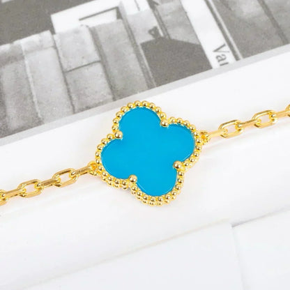 [⭐Sparkve] CLOVER 5 MOTIF TURQUOISE BRACELET COLLECTION