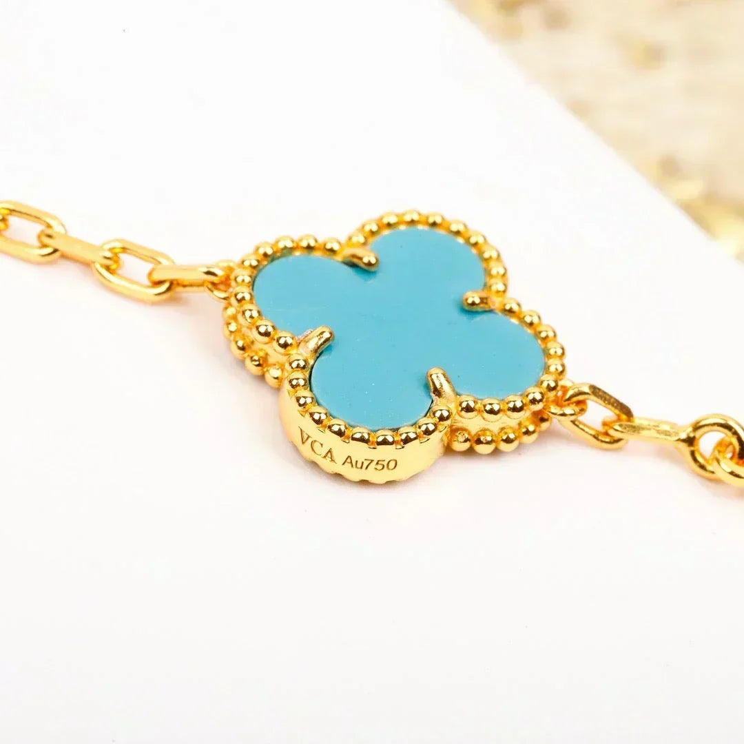 [⭐Sparkve] CLOVER 5 MOTIF TURQUOISE BRACELET COLLECTION