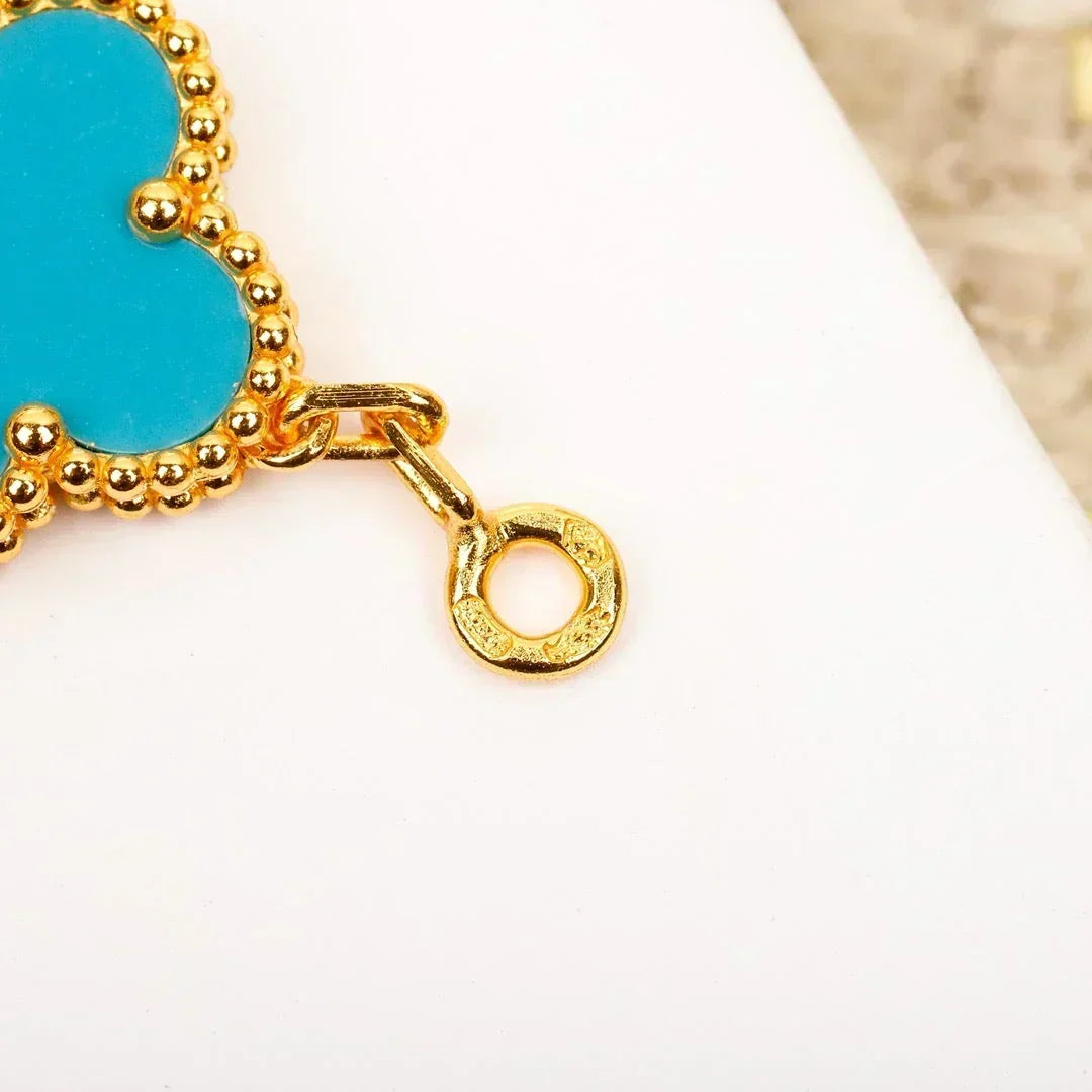 [⭐Sparkve] CLOVER 5 MOTIF TURQUOISE BRACELET COLLECTION