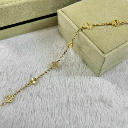 [⭐Sparkve]CLOVER 6 MOTIF DIAMOND LASER BRACELET