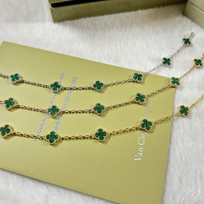 [⭐Sparkve]CLOVER 6 MOTIF MALACHITE BRACELET