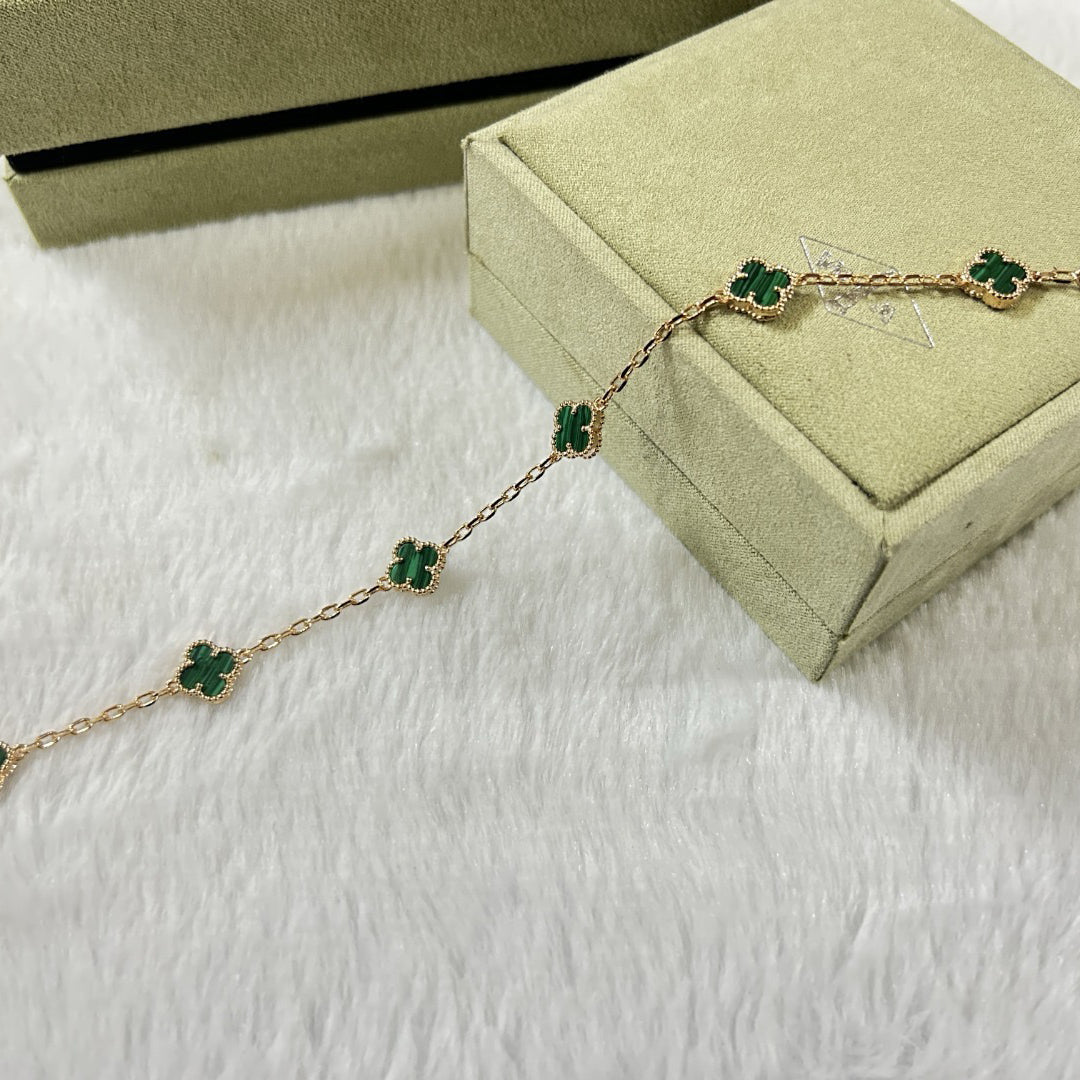 [⭐Sparkve]CLOVER 6 MOTIF MALACHITE BRACELET