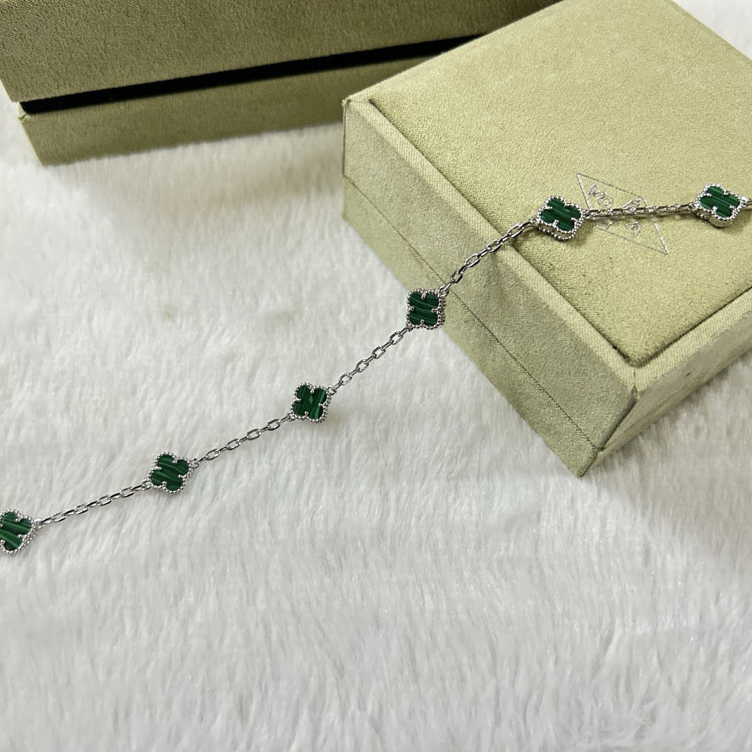 [⭐Sparkve]CLOVER 6 MOTIF MALACHITE BRACELET