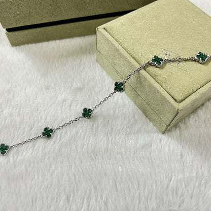 [⭐Sparkve]CLOVER 6 MOTIF MALACHITE BRACELET