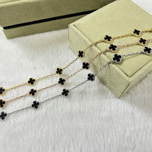 [⭐Sparkve]CLOVER 6 MOTIF  ONYXS BRACELET