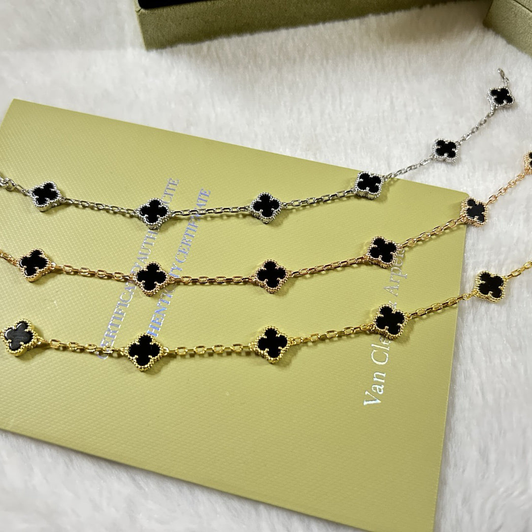 [⭐Sparkve]CLOVER 6 MOTIF  ONYXS BRACELET