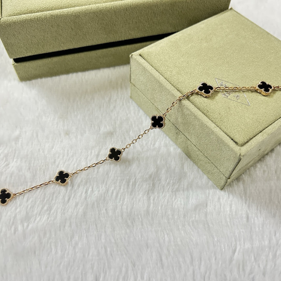 [⭐Sparkve]CLOVER 6 MOTIF  ONYXS BRACELET