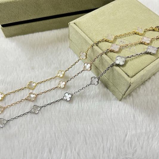 [⭐Sparkve]CLOVER 6 MOTIF WHITE MOP BRACELET