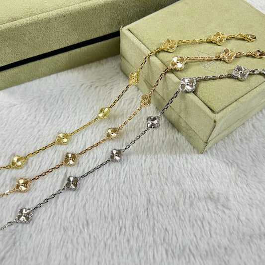 [⭐Sparkve]CLOVER 6 MOTIF DIAMOND BRACELET