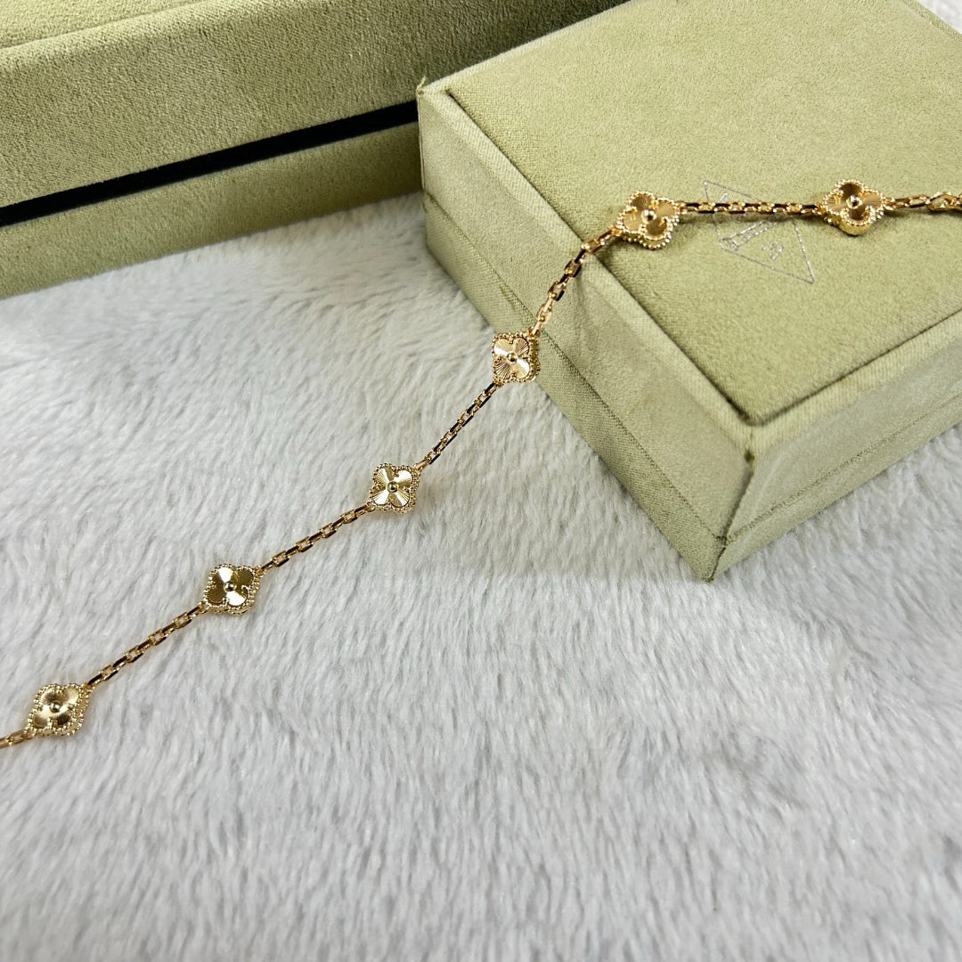 [⭐Sparkve]CLOVER 6 MOTIF DIAMOND BRACELET