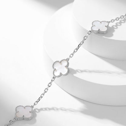 [⭐Sparkve]CLOVER 10 MOTIFS WHITE MOTHER OF PEARL NECKLACE