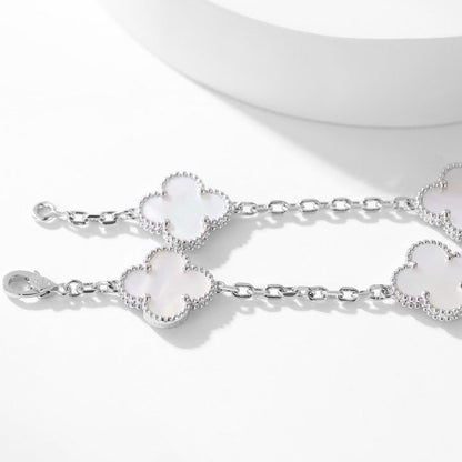 [⭐Sparkve]CLOVER 10 MOTIFS WHITE MOTHER OF PEARL NECKLACE