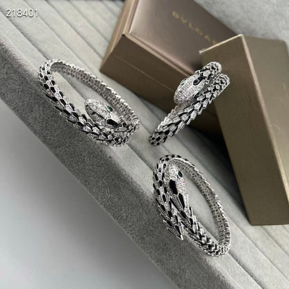 [⭐Sparkve]NEW OBSIDIAN & DIAMOND SERPENT BRACELET