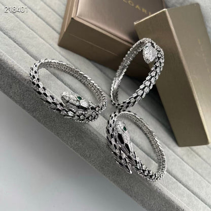 [⭐Sparkve]NEW OBSIDIAN & DIAMOND SERPENT BRACELET