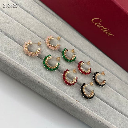 [⭐Sparkve]NEW COLORED GEMSTONE COLLECTION SMALL HOOP EARRINGS