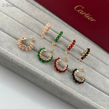 [⭐Sparkve]NEW COLORED GEMSTONE COLLECTION SMALL HOOP EARRINGS
