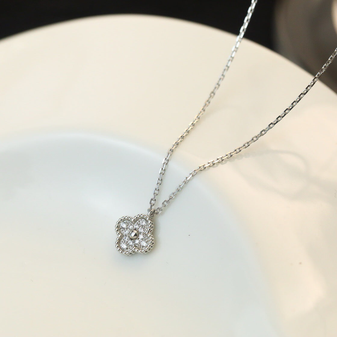 [⭐Sparkve]CLOVER MINI 9.5MM PENDANT DIAMOND NECKLACE