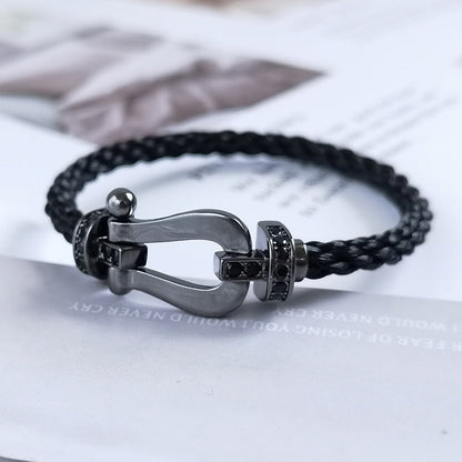 [⭐Sparkve]FORCE LARGE SERIES HORSESHOE BLACK SAMURAI BRACELET