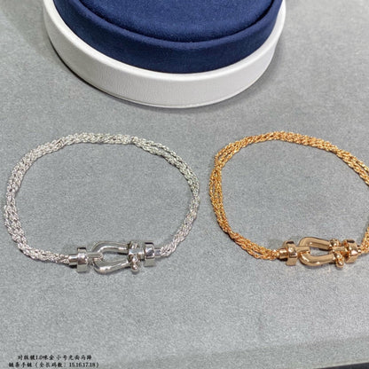 [⭐Sparkve]FORCE SMALL HORSESHOE  DIAMOND CHAIN ROPE BRACELET