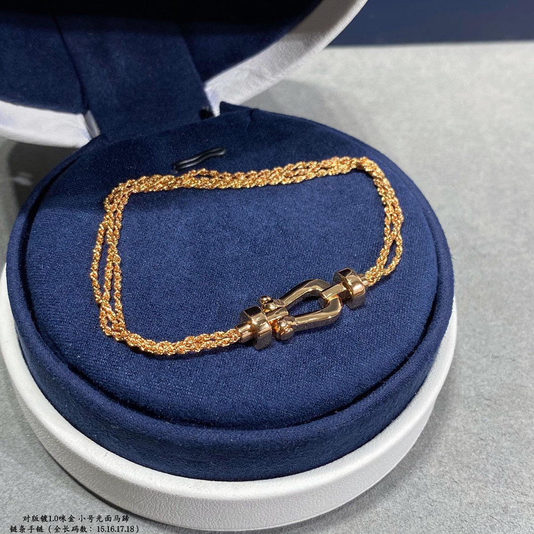 [⭐Sparkve]FORCE SMALL HORSESHOE  DIAMOND CHAIN ROPE BRACELET