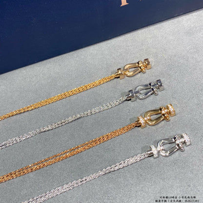[⭐Sparkve]FORCE SMALL HORSESHOE  DIAMOND CHAIN ROPE BRACELET