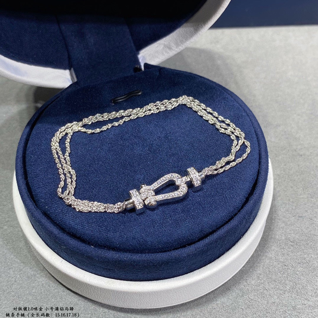 [⭐Sparkve]FORCE SMALL HORSESHOE  DIAMOND CHAIN ROPE BRACELET