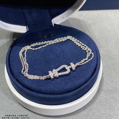 [⭐Sparkve]FORCE SMALL HORSESHOE  DIAMOND CHAIN ROPE BRACELET