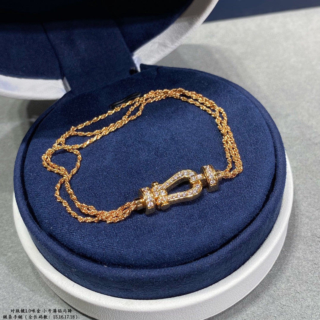 [⭐Sparkve]FORCE SMALL HORSESHOE  DIAMOND CHAIN ROPE BRACELET