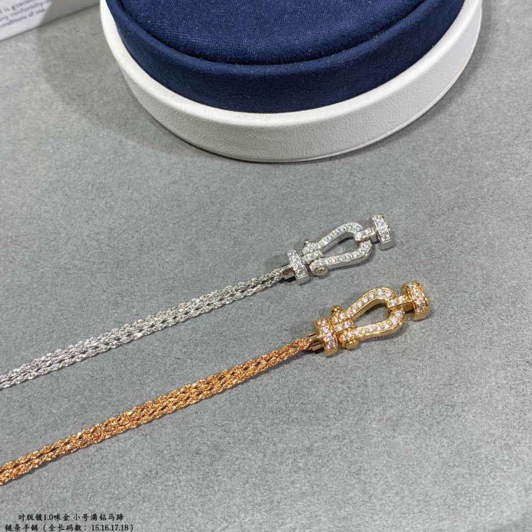[⭐Sparkve]FORCE SMALL HORSESHOE  DIAMOND CHAIN ROPE BRACELET