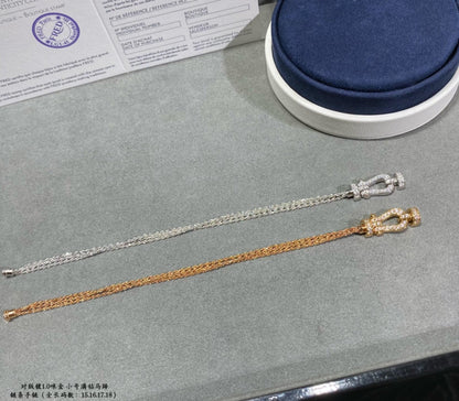 [⭐Sparkve]FORCE SMALL HORSESHOE  DIAMOND CHAIN ROPE BRACELET