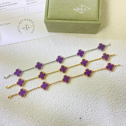 [⭐Sparkve] CLOVER 5 MOTIF VIOLET BRACELET COLLECTION