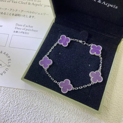 [⭐Sparkve] CLOVER 5 MOTIF VIOLET BRACELET COLLECTION