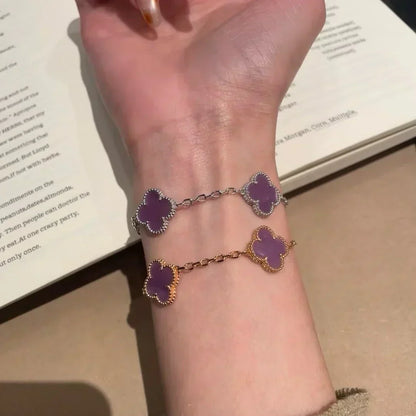 [⭐Sparkve] CLOVER 5 MOTIF VIOLET BRACELET COLLECTION